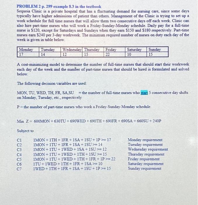  SOLVE QUESTIONS 1-10 PROBLEM 2 p. 299 example 8.3 in the