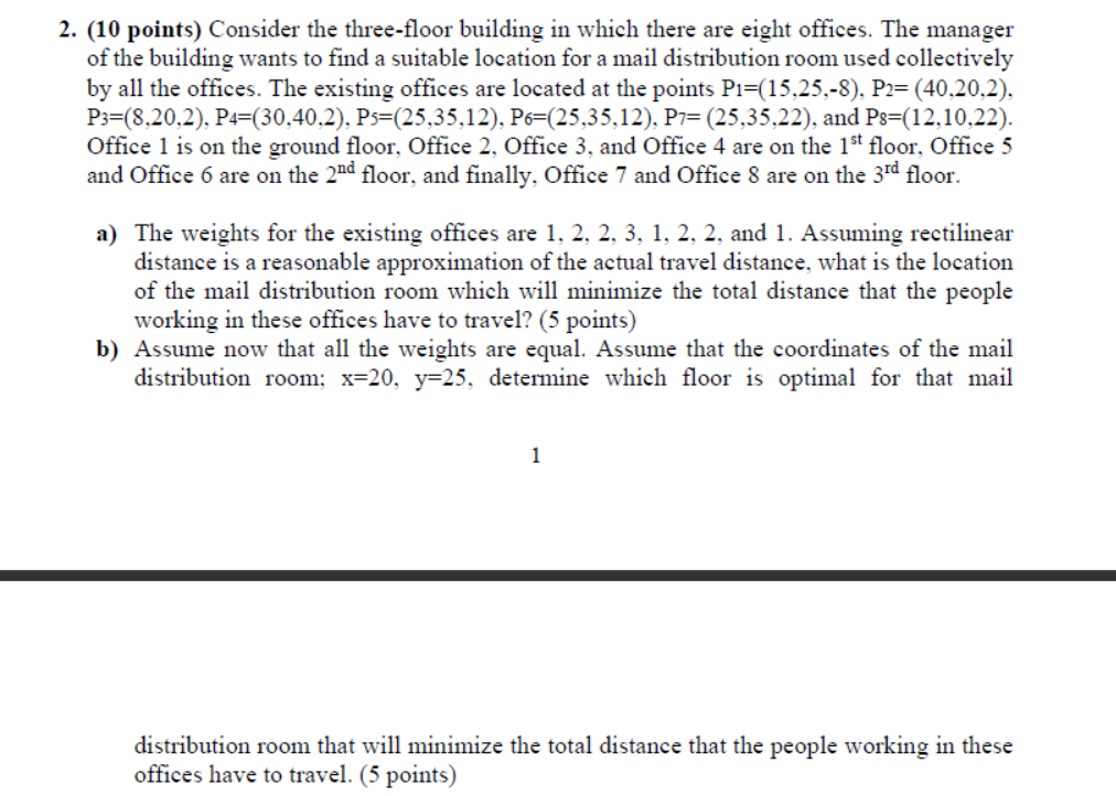 2. (10 points) Consider the three-floor building in which there are
