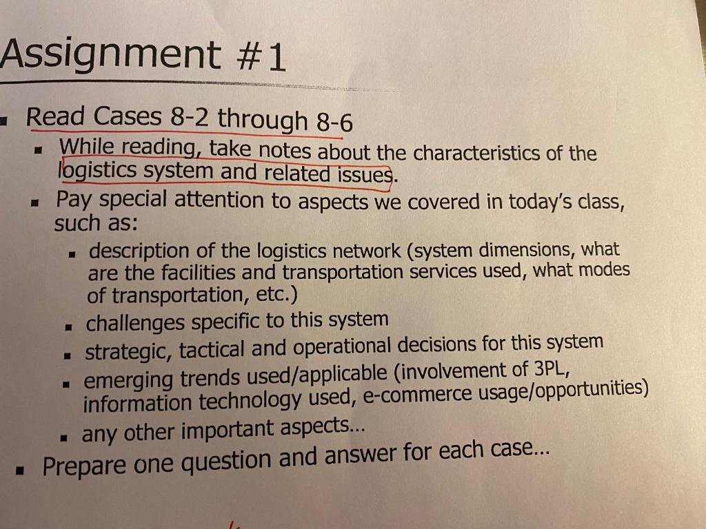  Read Cases 8-2 through 8-6 - While reading, take notes about