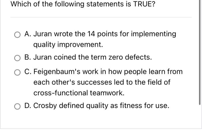 is: A. an unrealistic definition of quality. B. a user-based definition of