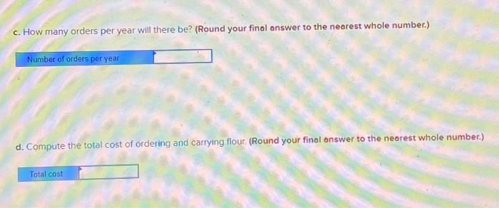 part describes how many decimal points that are required A large bakery