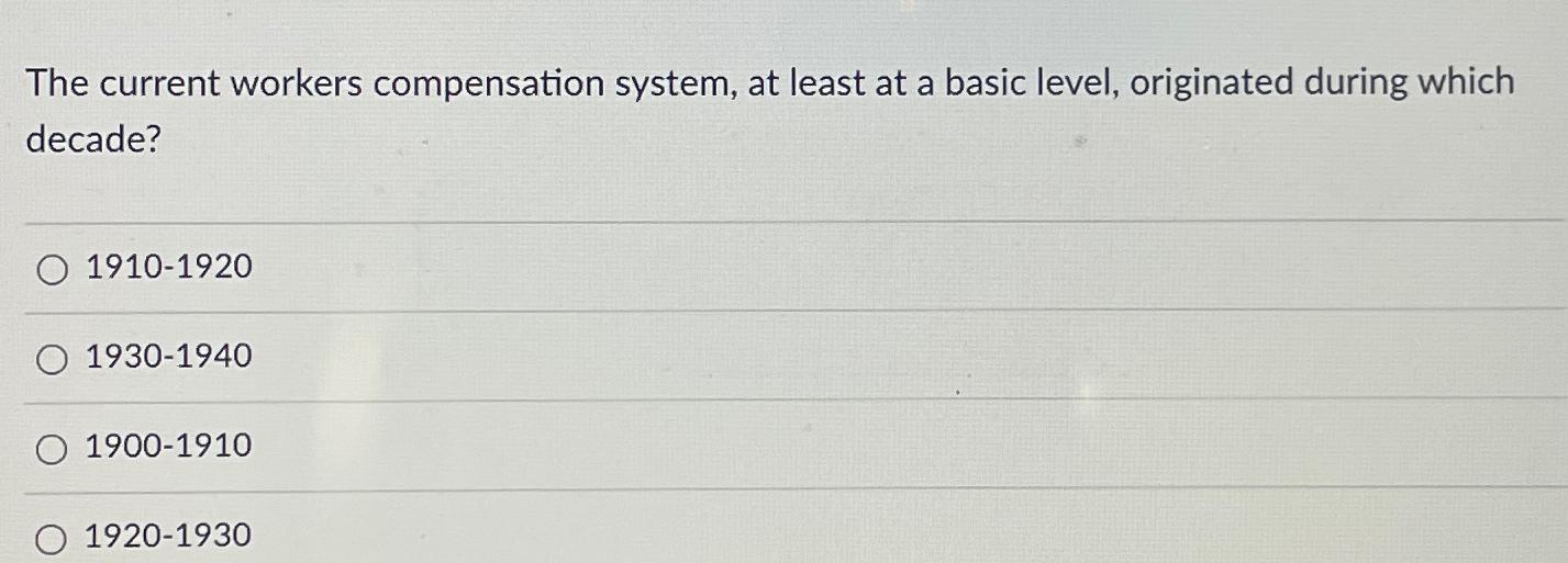  The current workers compensation system, at least at a basic level,