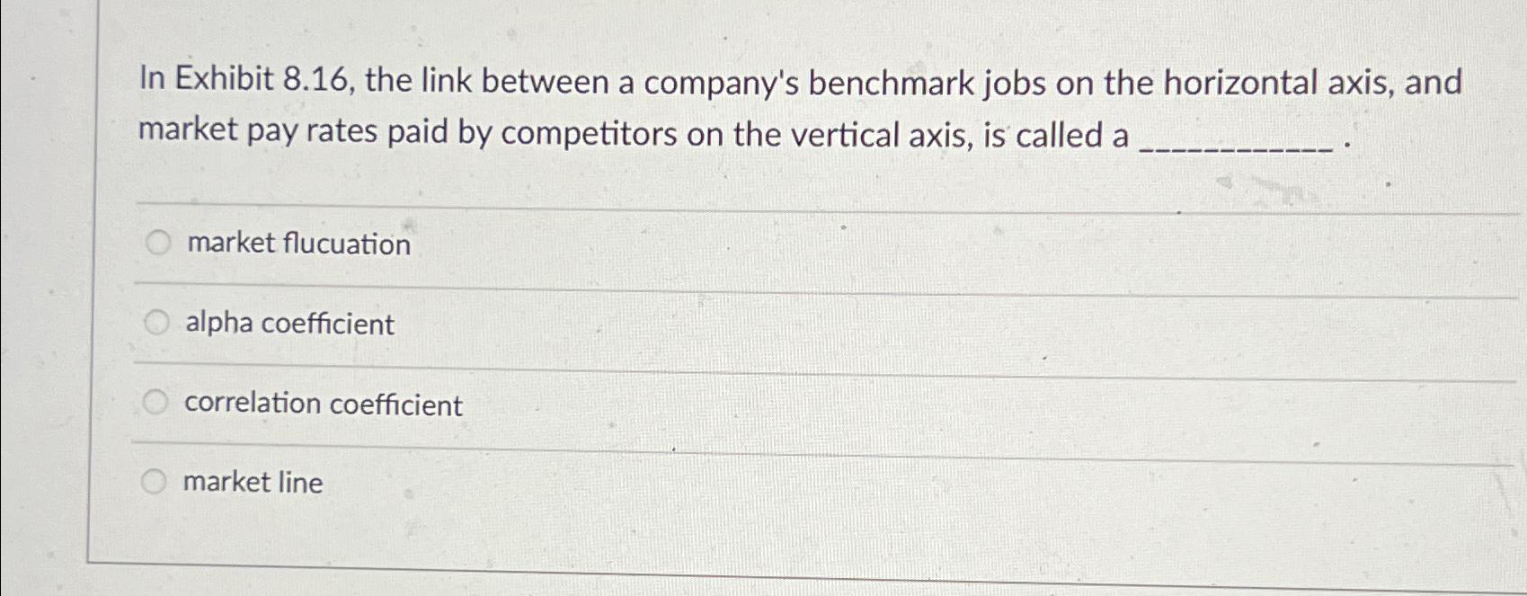  In Exhibit 8.16, the link between a company's benchmark jobs on