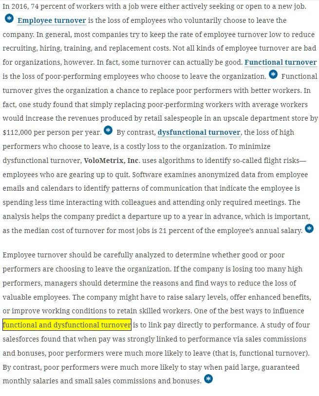 Management and Organization Theory Turnover 1- Clarify the differences between functional and