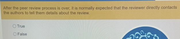  After the peer review process is over, it is normally expected