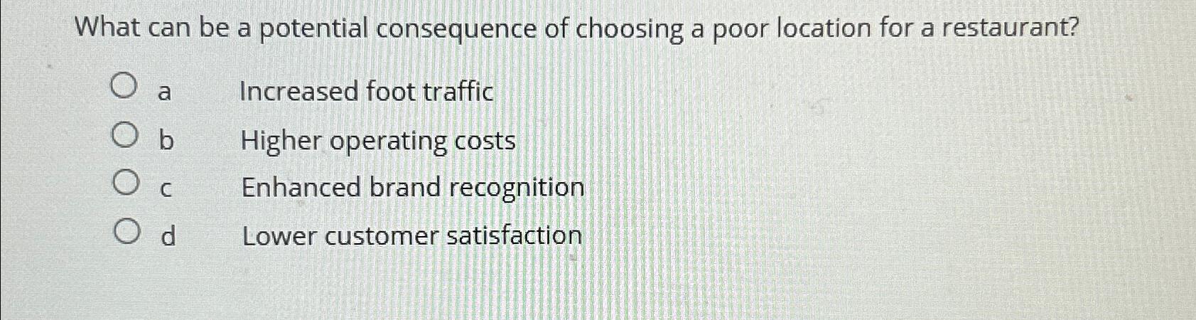  What can be a potential consequence of choosing a poor location