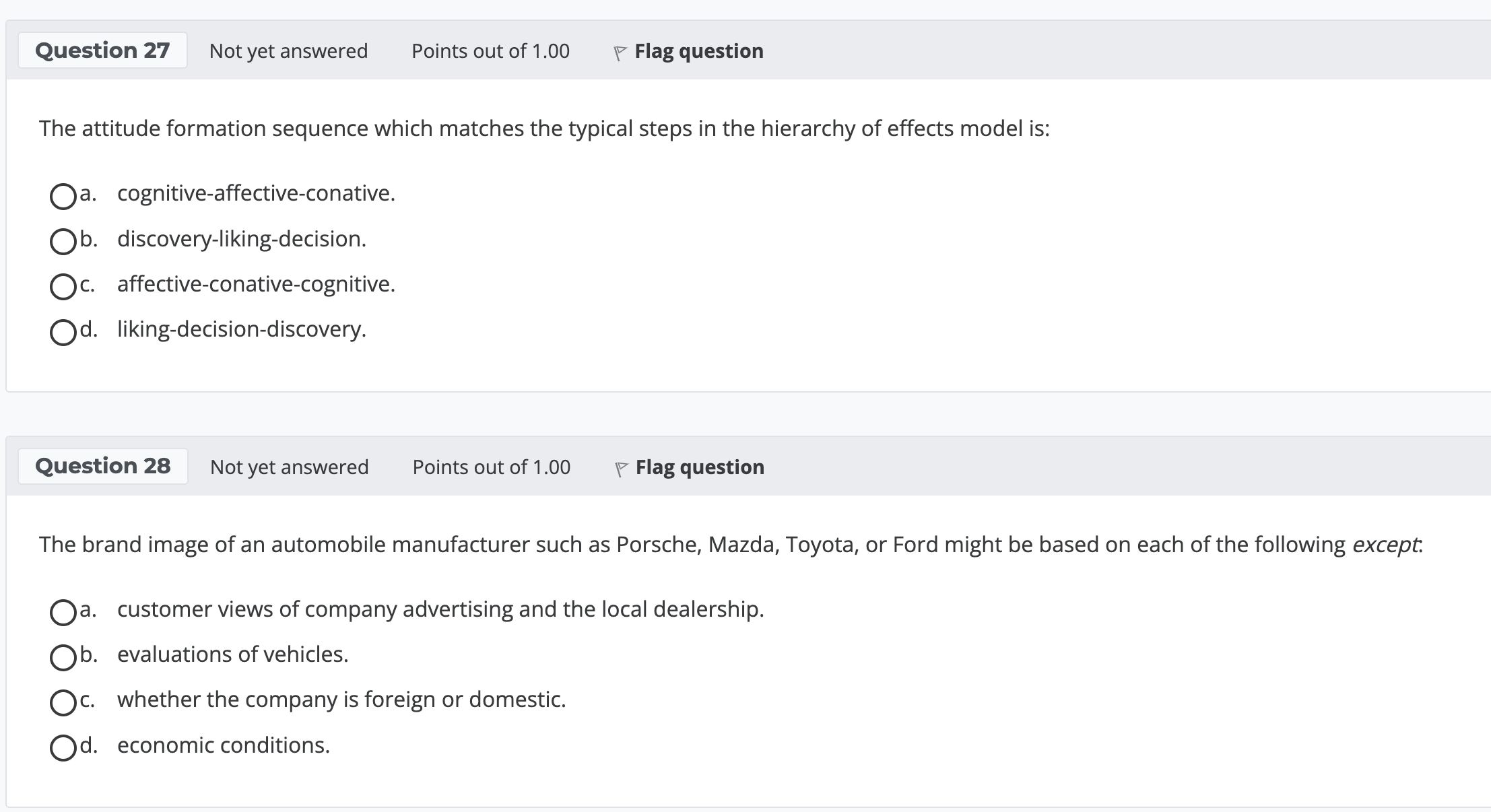  The attitude formation sequence which matches the typical steps in the