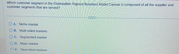  Which customer segment in the Osterwalder-Pigneur Business Model Canvas is composed
