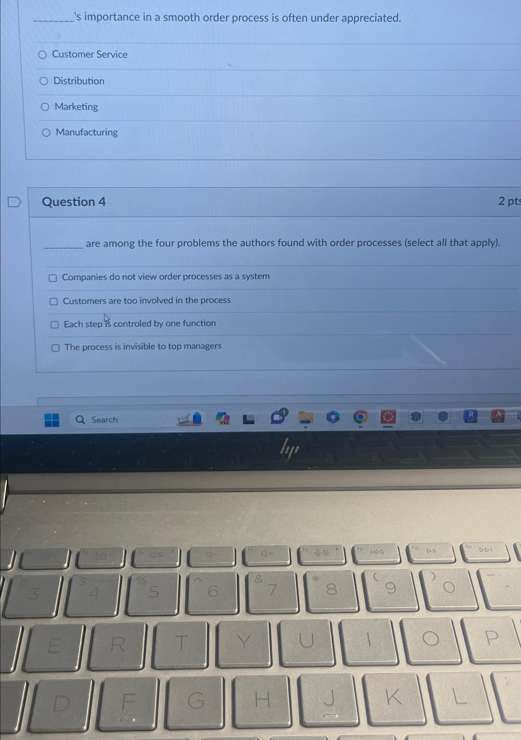  's importance in a smooth order process is often under appreciated.