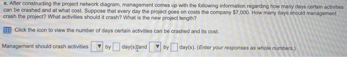 critical path. The entire project will take days to complete. (Enter your