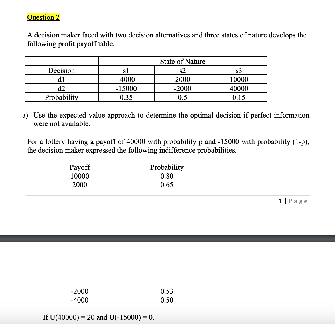  I don't need you to do a), I already did it