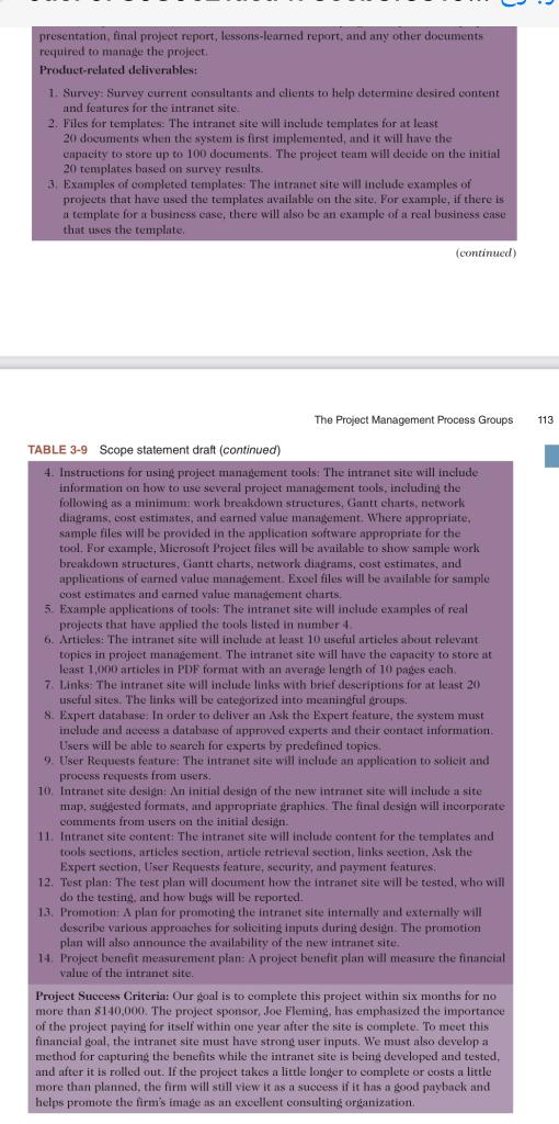 study in the scope statement include the following: project title , date