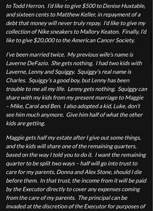 For the purposes of this exercise, you are to assume that you