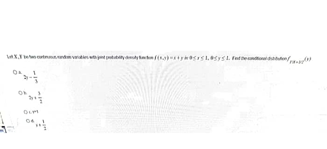  Let X, Y be two continuous random variables with joint probability