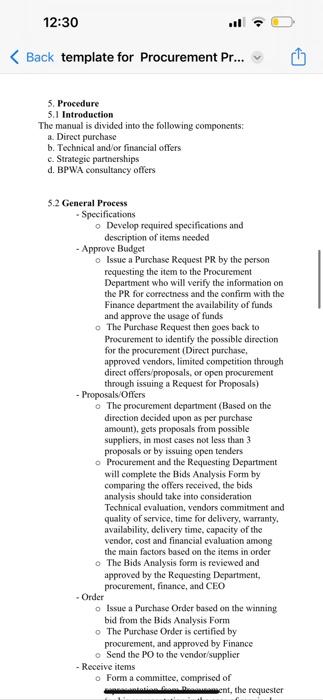 Procurement Pr... 4. Obtaining the direct approval of authorized signatories based on