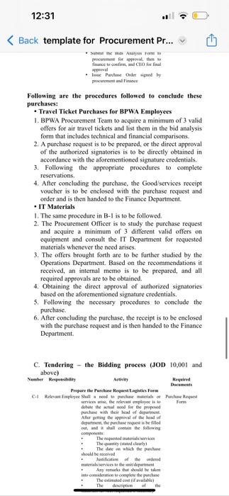 5. Procedure 5.1 Introduction The manual is divided into the following components: