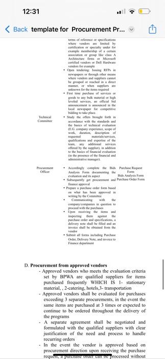 BPWA consultancy offers 5.2 General Process - Specifications - Develop required specifications