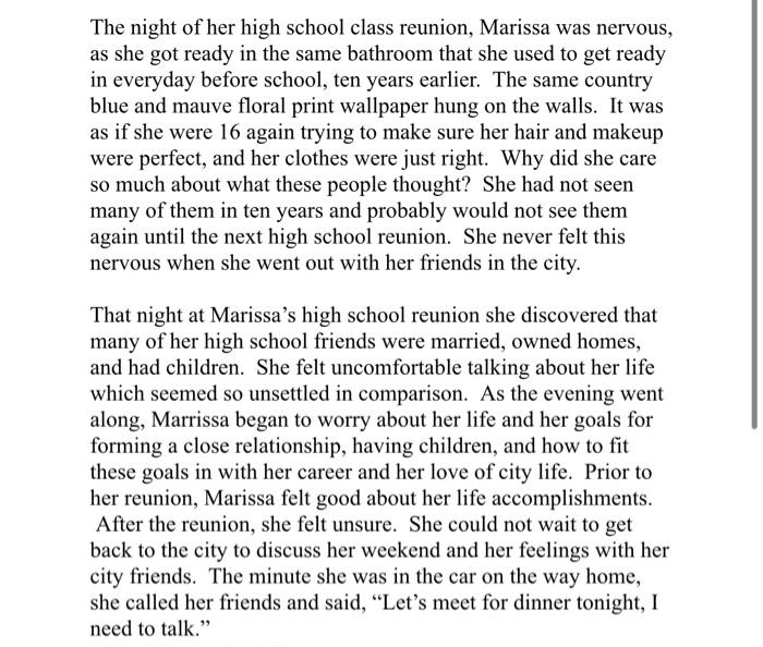 comparison of her life to that of her high school peers reflect