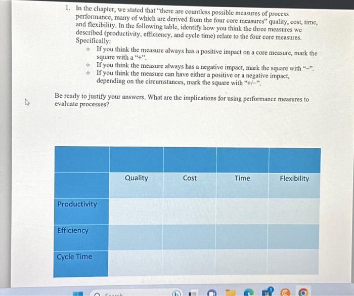  1. In the chapter, we stated that "there are countless possible