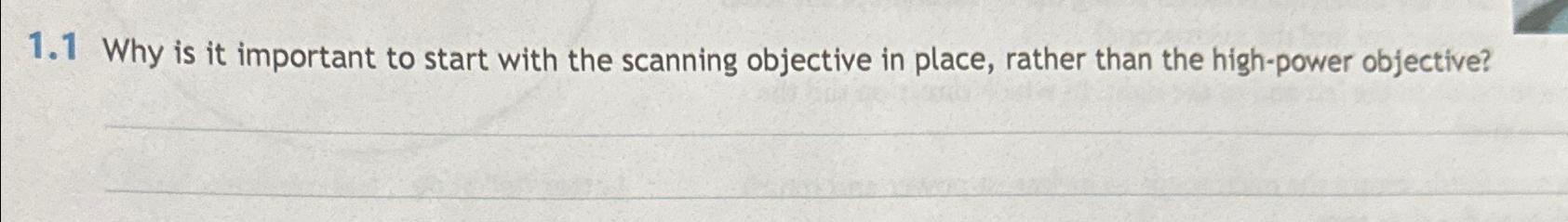  1.1 Why is it important to start with the scanning objective