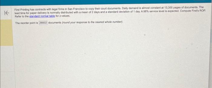 find the reprint point. the answer 26602 is INCORRECT First Printing has