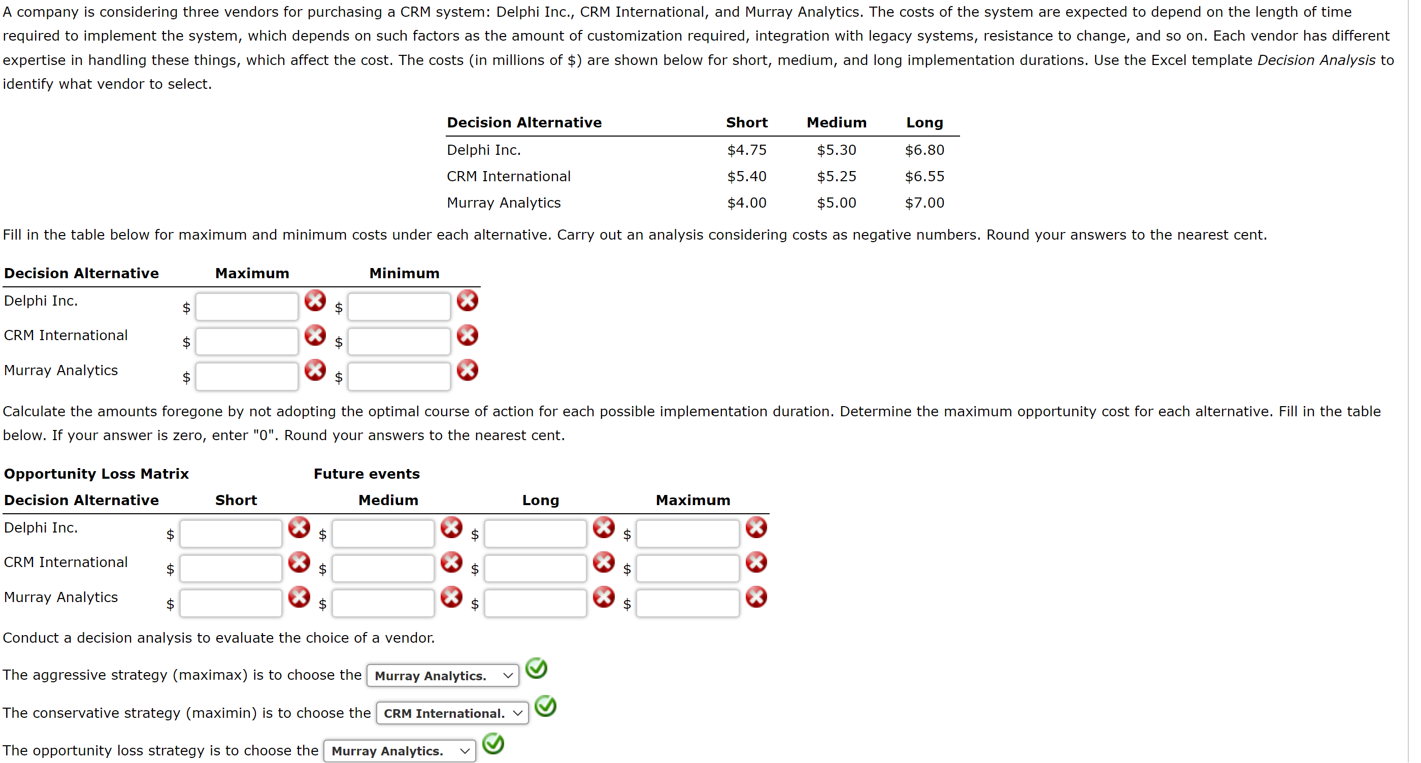 identify what vendor to select. below. If your answer is zero,