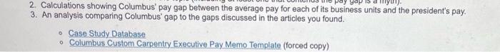  2. Calculations showing Columbus' pay gap between the average pay for