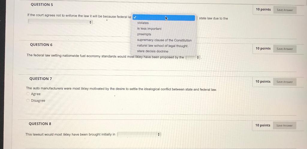 legislature passes a law that severely restricts carbon dioxide emissions from automobiles