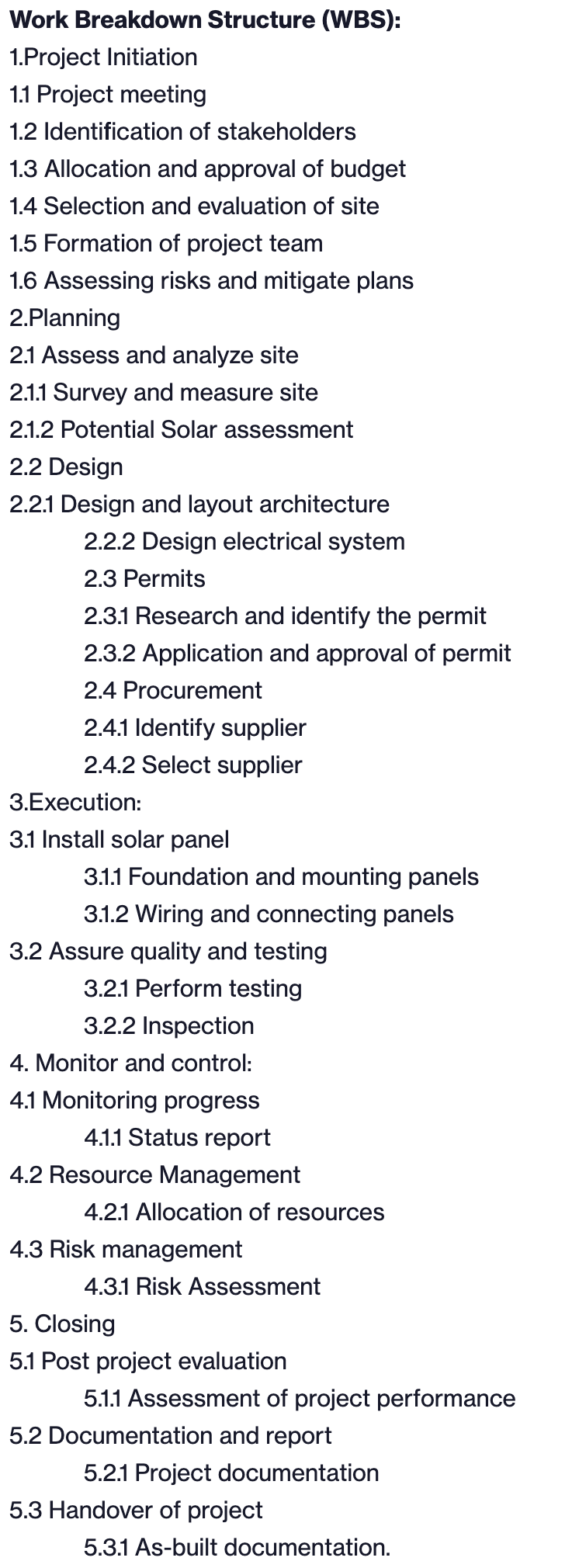 Use MS Excel to generate the project network, Gantt chart, critical path,