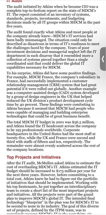 MDCM, Inc. (B): Strategic IT Portfolio Management_ M. Jeffery and J. F.