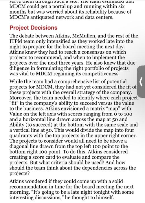 His committee has identified 12 possible projects to implement and now must