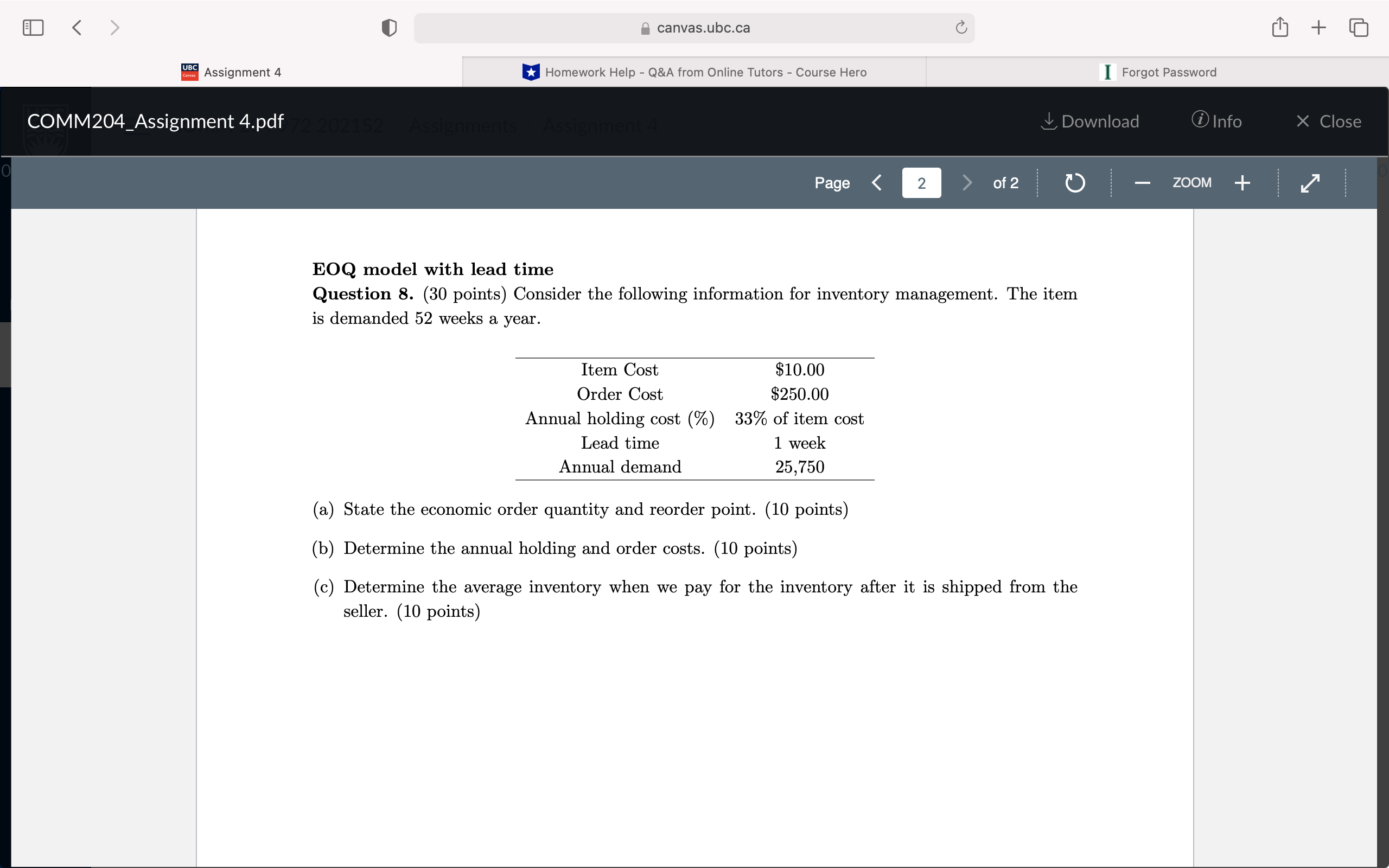  ED 0 acanvas.ubc.ca 0 ill + Assignment 4 u Homework Help