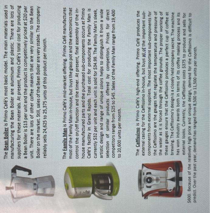  The Bean Boiler is Primo Caf's most basic model. The main