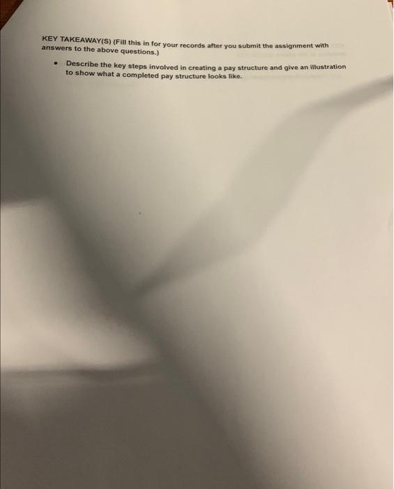  need help please i will rate KEY TAKEAWAY(S) (Fill this in