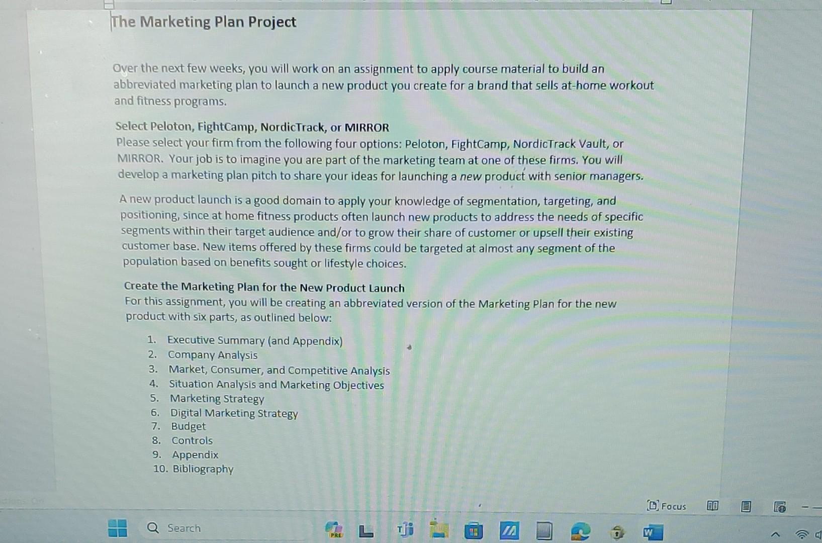  Over the next few weeks, you will work on an assignment