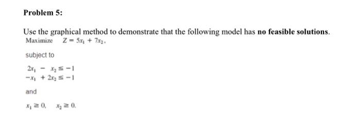  Use the graphical method to demonstrate that the following model has