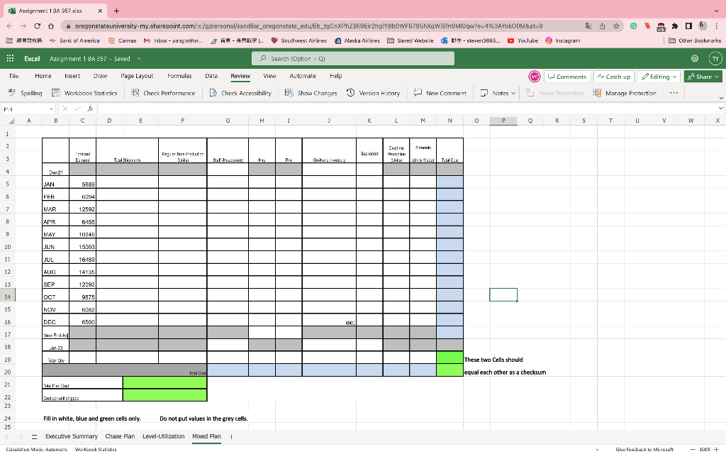 Assignment 1 Data: Use the following monthly forecast to create your aggregate