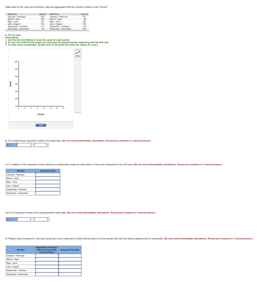  Please show the steps to solve. Sales data for two years