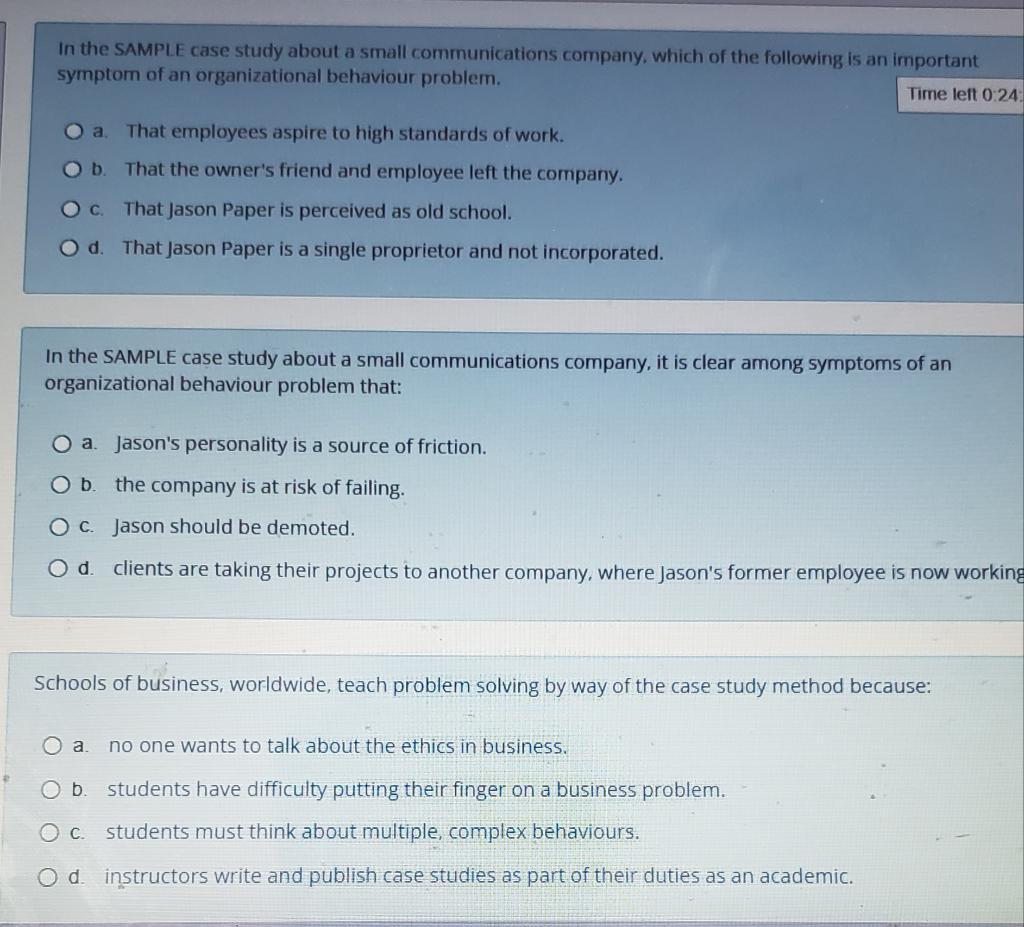 In the SAMPLE case study about a small communications company, which