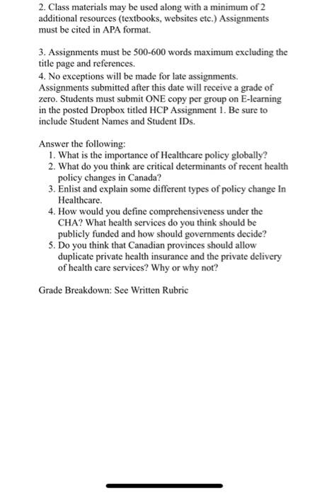 please mention which question's answer is which 2. Class materials may be