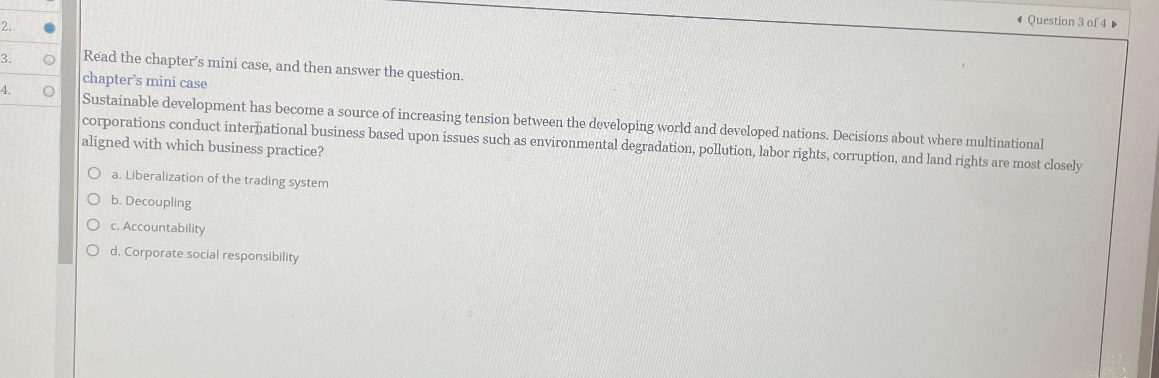  ( Question 3 of 4 3. Read the chapter's mini case,