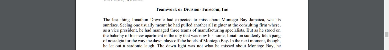  Question: Use the information from the case along with appropriate theories