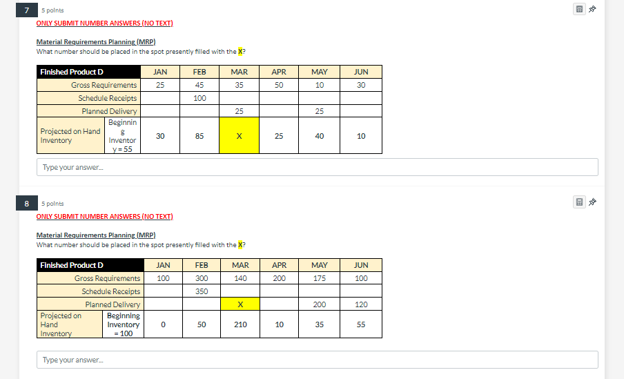Need help with this MRP Calculation Material Requirements Planning (MRP). What number