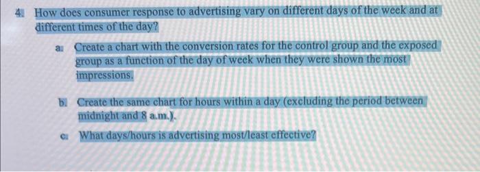How do I create these charts using excel? (Rocket Fuel Case Study)