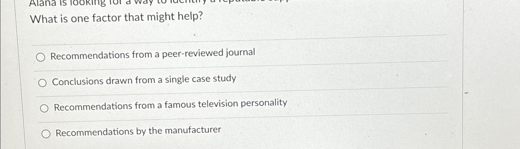 What is one factor that might help? Recommendations from a peer-reviewed
