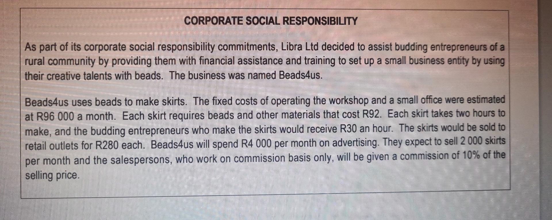 As far as possible use the contribution margin model to present your