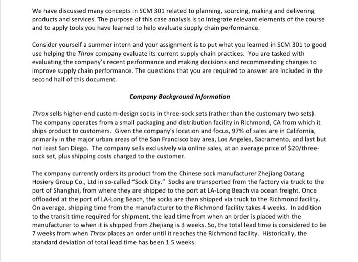 Supply Management Please show work on excel. Solve question 5 Transportation Information