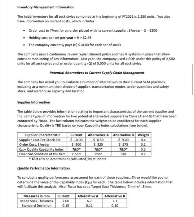 sourcing, Throx would like to use a single-sourcing strategy for transportation. As