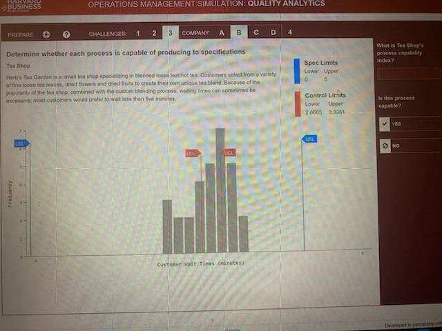  Determine whether each process is capable of producing to specifications Tha