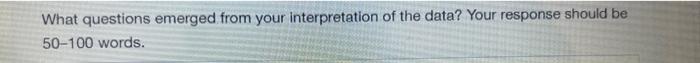 your interpretation of the data? Your response should be 50-100 words